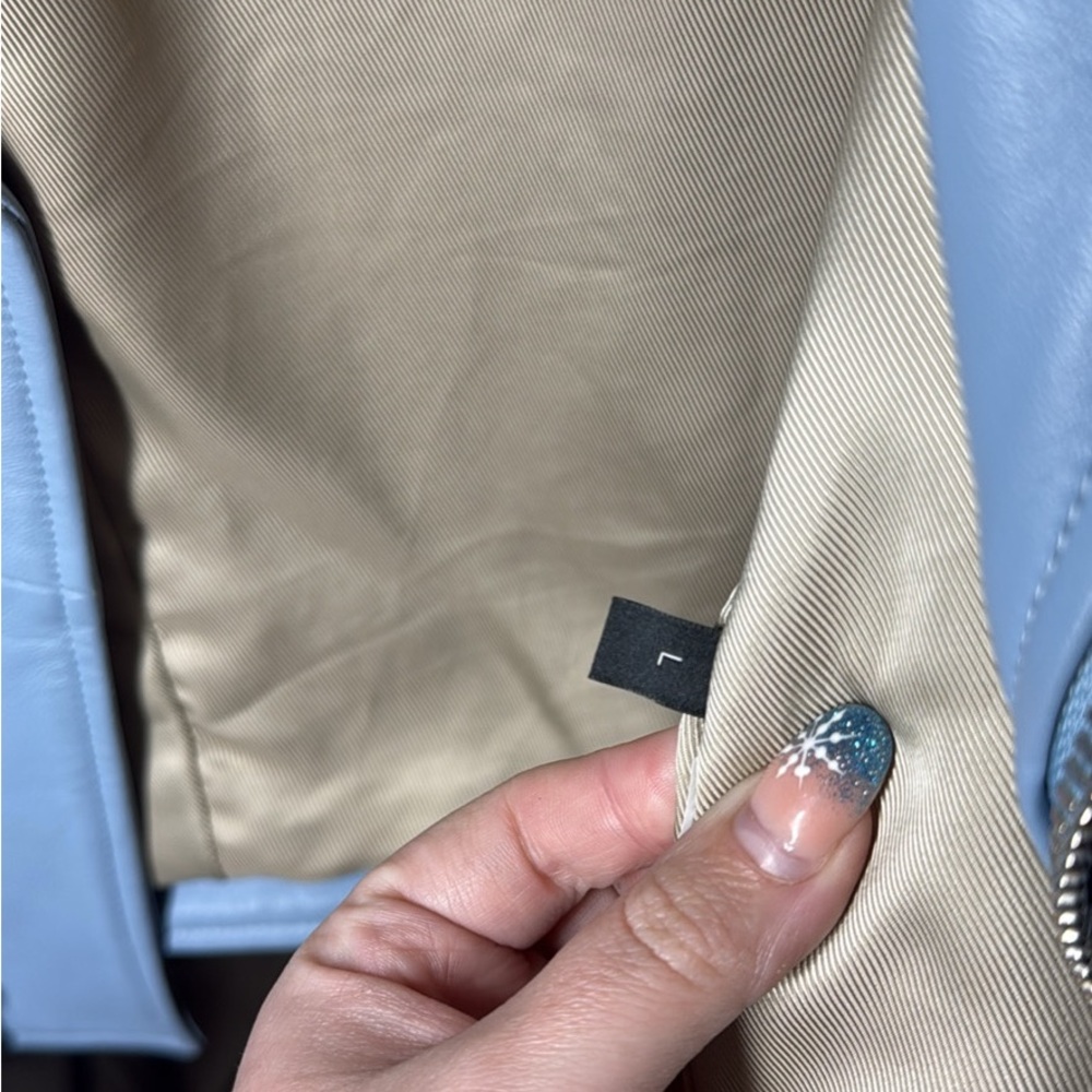 Theory Light Blue Leather Jacket - image 4